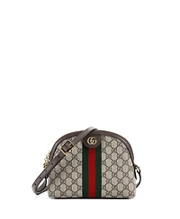 Pre-Owned Gucci Small Ophidia Dome Shoulder Bag Gg Coated Canvas