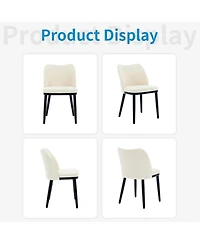 gaomon Velvet Dining Chairs Set of 6, Upholstered Side Chairs with Padded Seat & Wood Legs