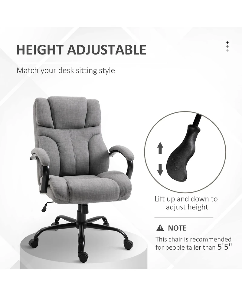 Boyel Living 500 lbs Big and Tall Office Chair with Wide Seat and Linen Finish