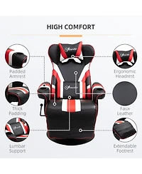 Boyel Living Gaming Chair with Lumbar Support, Footrest, and Cup Holder