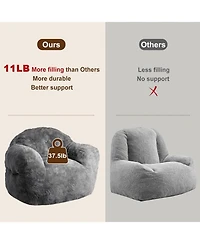 gaomon 39" Bean Bag Chair with Armrests, High-Density Foam Floor Sofa for Adults and Kids, Comfy Living Room Seat
