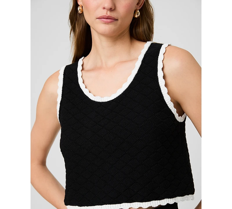 French Connection Women's Sleeveless Scoop Neck Cotton Top