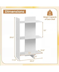 Slickblue 3 Tier Wood Bookcase with Anti Tip Safety Kit Storage Shelf