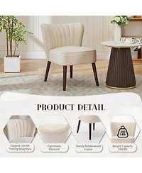 gaomon Modern Velvet Accent Chair Set of 2 with Wood Legs