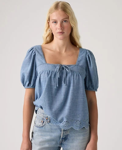 Levi's Women's Short-Sleeve Cutwork Blouse