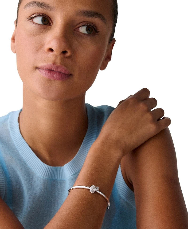 kate spade new york Silver Plated Pave Hinge Bangle Bracelet