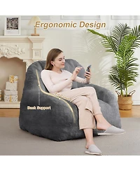 gaomon Giant Bean Bag Chair, Faux Fur Stuffed Bean Bag Couch with Filler, Bean Bag Chair for Adults, Big Lazy Sofa Floor Sofa