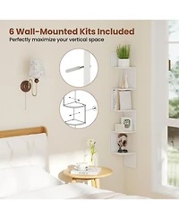 Slickblue 5 Tier Corner Wall Shelf Floating Organizer for Books & Decor