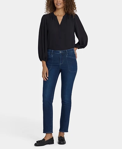 Nydj Petite Sheri Slim with Welt Utility Pockets Jeans