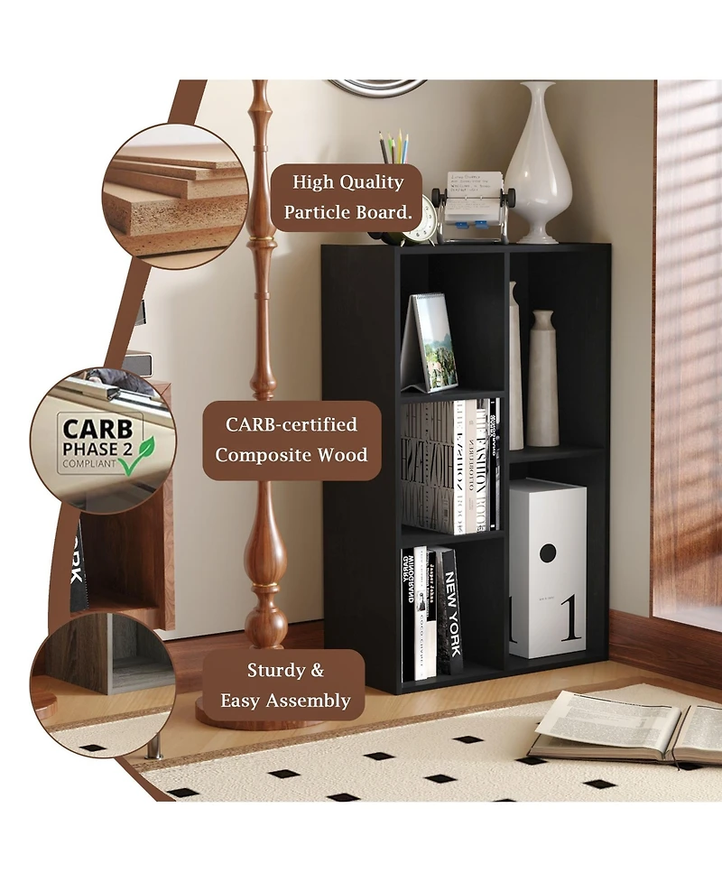 Homlux 5 Cube Storage Bookshelf Kids Toy Organizer Horizontal Vertical