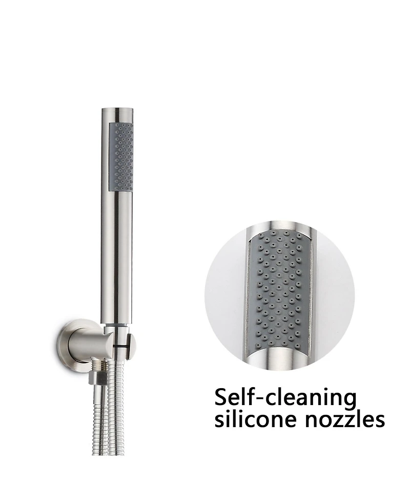 Busdays Wall Mounted Round Shower Combo Set with 10" Rain Shower head and Handheld Shower Head Set with Pressure Balancing Valve