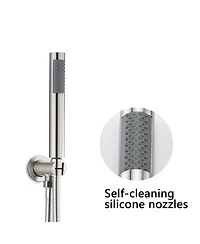 Busdays Wall Mounted Round Shower Combo Set with 10" Rain Shower head and Handheld Shower Head Set with Pressure Balancing Valve