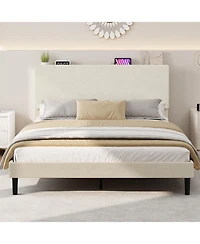 gaomon Corduroy Mdf Bedhead Storage Soft Package Bed, Spacious Storage, Comfortable Mattress