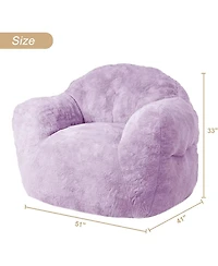 gaomon 51" Fluffy Faux Fur Bean Bag Chair Cover with Filler, Machine Washable