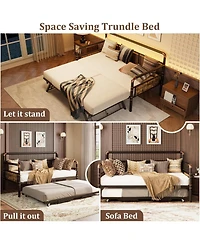 gaomon Metal Daybed Frame, Heavy Duty Metal Twin Bed Frame, Daybed for Living Room Bedroom Guest Room