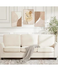 gaomon 83" Oversized Chenille 3-Seater Sofa, Mid-Century Modern Cloud Couch with Deep Seats, Washable Covers