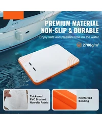 Mecale Inflatable Floating Dock Platform with Non-Slip Surface and Ladder
