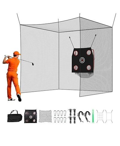 Mecale 10 x 10 x 10 Ft Golf Practice Cage with Targets