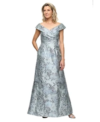Alex Evenings Women's Off-The-Shoulder Ball Gown