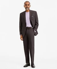 Tallia Mens Classic Fit Brown Blue Check Suit Separates