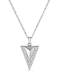 Diamond Pave Triangle 18" Pendant Necklace (1/4 ct. t.w.) in Sterling Silver