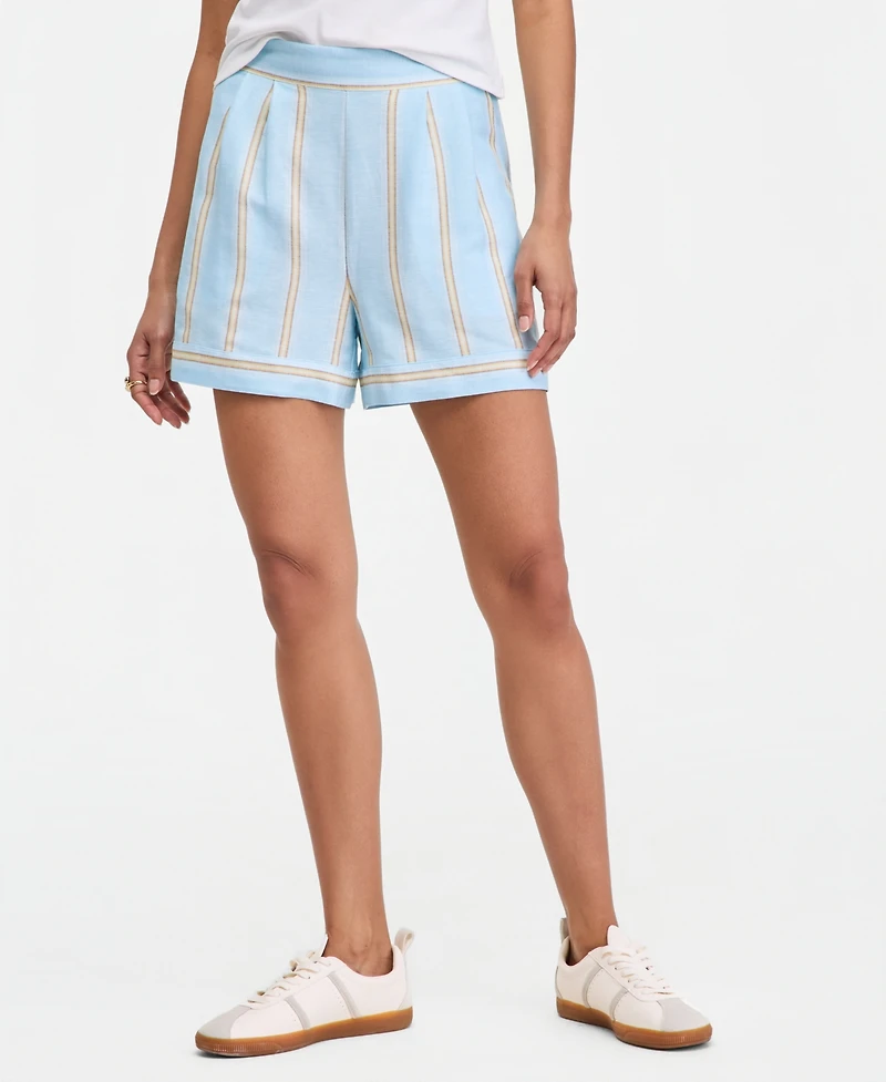 On 34th Women's Linen-Blend Tailored Pull-On Shorts, Macy's Exclusive