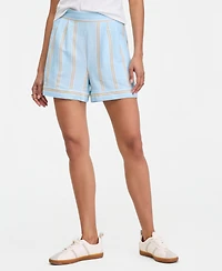 On 34th Women's Linen-Blend Tailored Pull-On Shorts, Macy's Exclusive
