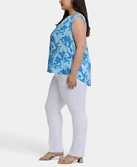 Nydj Plus Sleeveless Pintuck Top