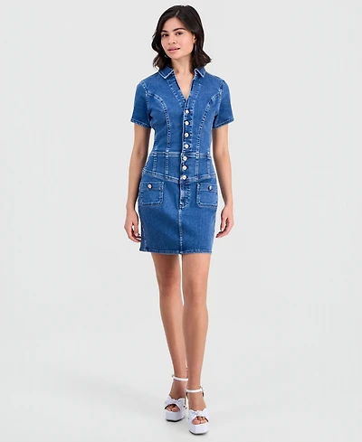 Guess Women's Janna Short-Sleeve Denim Dress