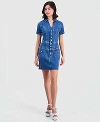 Guess Women's Janna Short-Sleeve Denim Dress