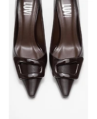 Prologue Shoes Women's Astra Buckle Pointed Toe Pump