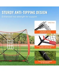 Mecale 7 x 7 Ft Baseball Softball Practice Net with Bow Frame, Tee and Ball Collector