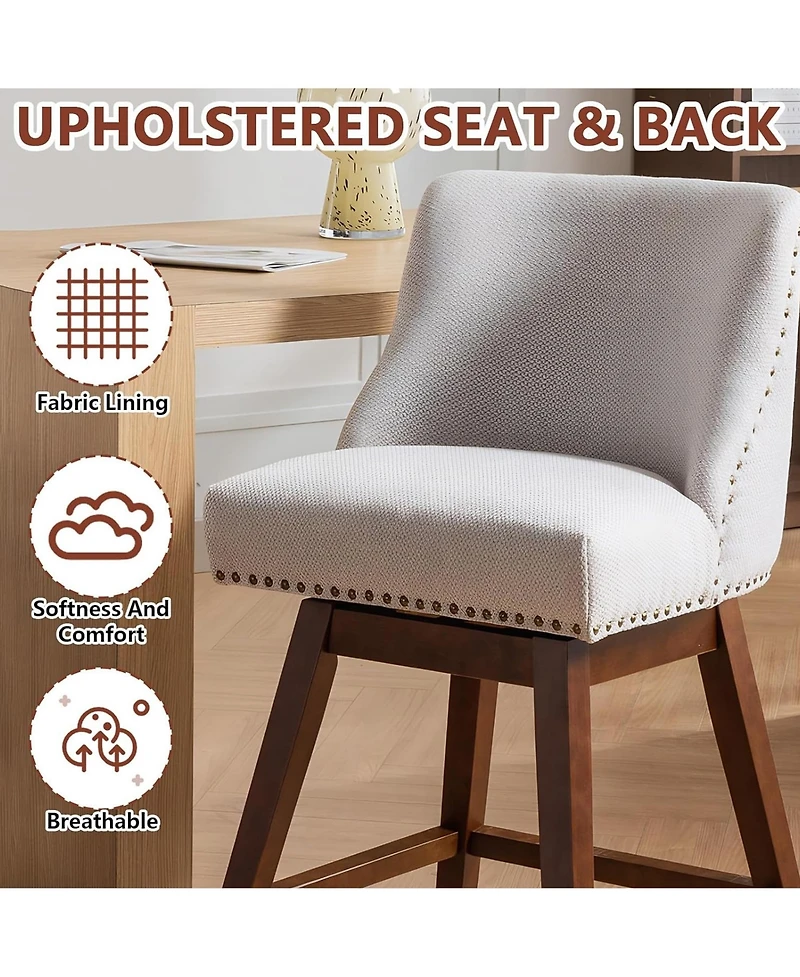 Rainsken Swivel Bar Stools Set of 2