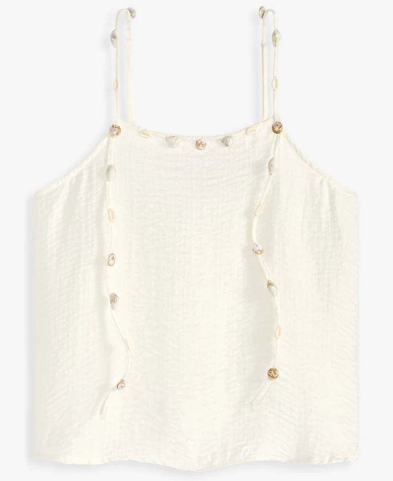 On 34th Women's Beaded-Strap Cropped Gauze Tank Top, Macy's Exclusive