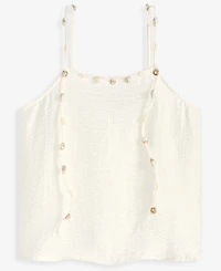 On 34th Women's Beaded-Strap Cropped Gauze Tank Top, Macy's Exclusive