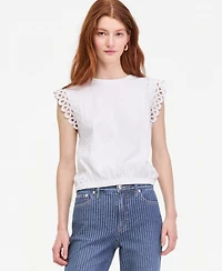 On 34th Women's Flutter Sleeve Bubble Hem Top , Macy's Exclusive