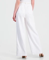 Democracy Petite AbLeisure Sky Rise Pleated Wide-Leg Rope-Belt Pants