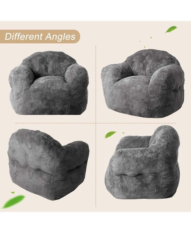 gaomon 39" Bean Bag Chair with Armrests, High-Density Foam Floor Sofa for Adults & Kids, Comfy Living Room Seat