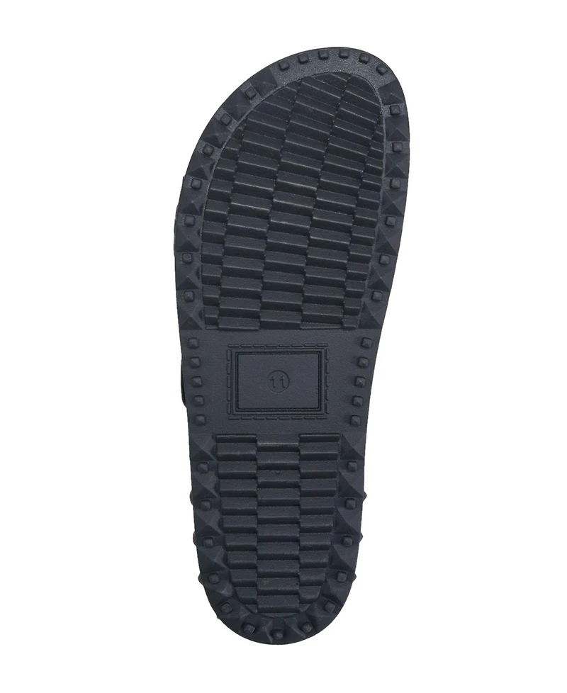 True Religion Men's Sean Double Strap Metal Logo Sandal