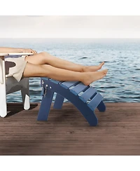 Foldable Hdpe Outdoor Adirondack Ottoman in Vibrant Blue