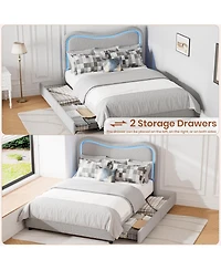 gaomon Queen Size Led Lamb Fleece Double Drawn Soft Bag Bed, Soft and Cozy Mattress, Perfect for Bedroom