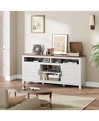 gaomon Tv Stand for 63 in, Entertainment Center with Adjustable Shelves, Farmhouse Tv Stand with Cabinet Doors,for Living Room, Bedroom