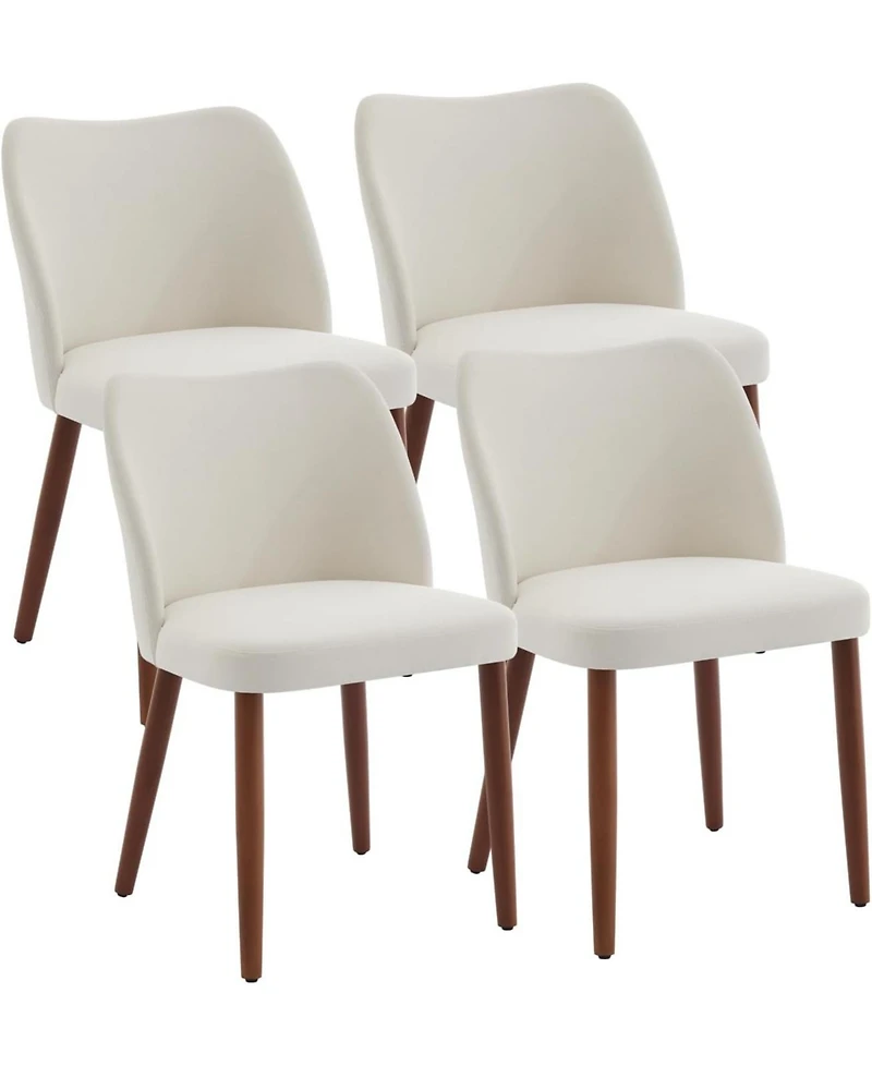 gaomon Linen Dining Chairs Set Upholstered Wingback Chairs with Wood Legs and Thick Cushions