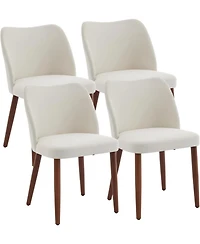 gaomon Linen Dining Chairs Set Upholstered Wingback Chairs with Wood Legs and Thick Cushions