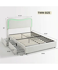 gaomon Twin Size Led Lamb Fleece Double Drawn Soft Bag Bed, Soft and Cozy Mattress, Perfect for Bedroom
