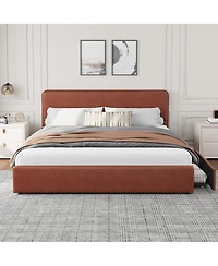gaomon King Size Double Drawer Soft Bag Bed, Pu Upholstered Bed with Spacious Storage, Soft and Comfortable Mattress, No Box Spring Needed