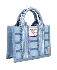 True Religion Multi-Stripe Modern Tote with Removable Crossbody Strap