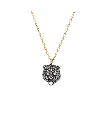 Pre-Owned Gucci Le Marche Des Merveilles Feline Head Pendant Necklace