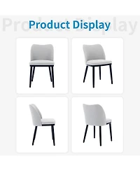 gaomon Dining Chairs Set of 6,Upholstered Dining Room Side Chairs,Chair for Dining with Padded Seat and Wood Legs,Modern Dining Chair for Restaurant