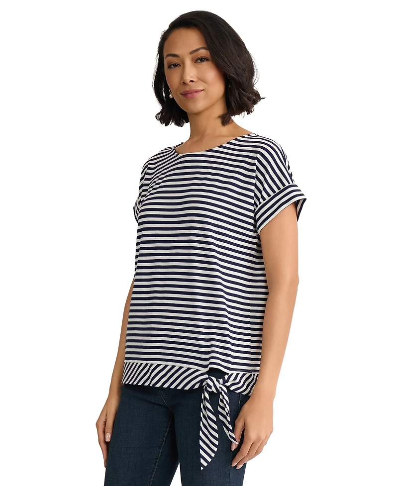 Jones New York Women's Short-Sleeve Boat Neck T-Shirt